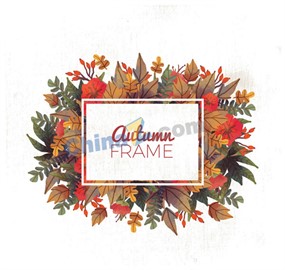 秋季落叶框架设计矢量素材